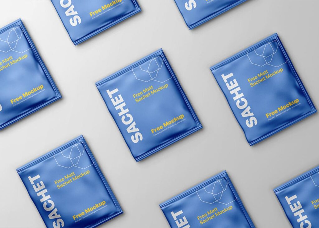 Free Matt Sachet Packaging Mockup