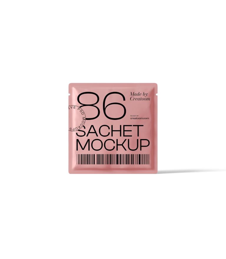 Free Sachet Mockup Front View