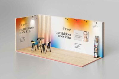 Free exhibition stand mockup