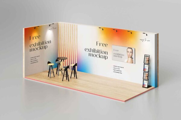 Free exhibition stand mockup