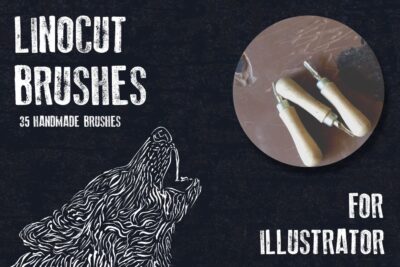 Linocut Brushes for Adobe Illustrator