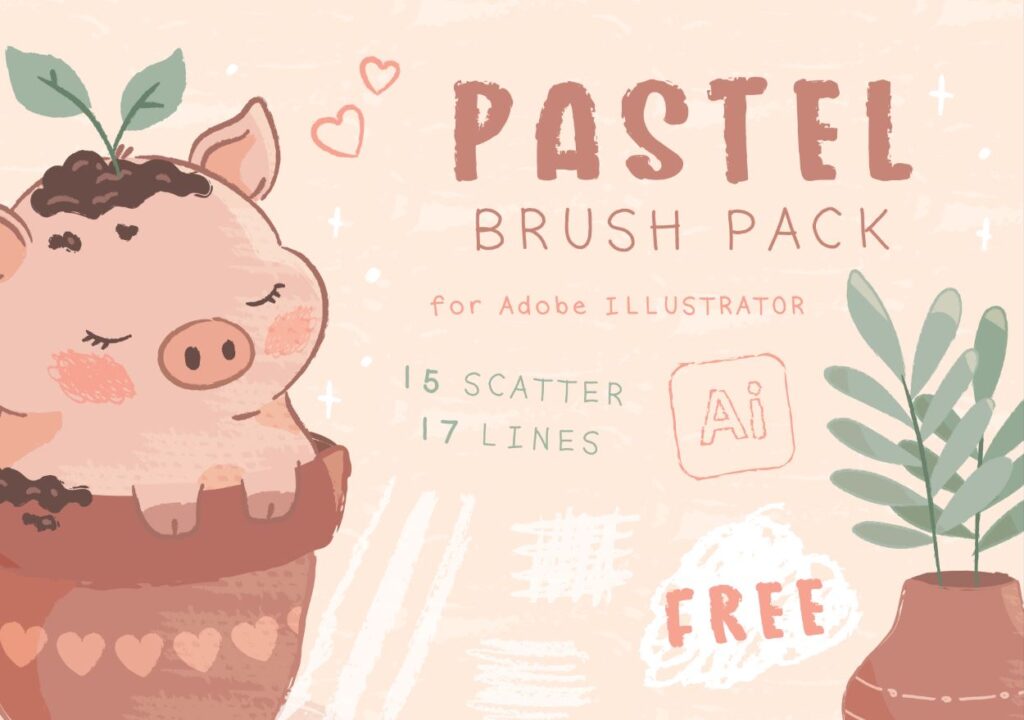 Pastel Brushes for Adobe Illustrator