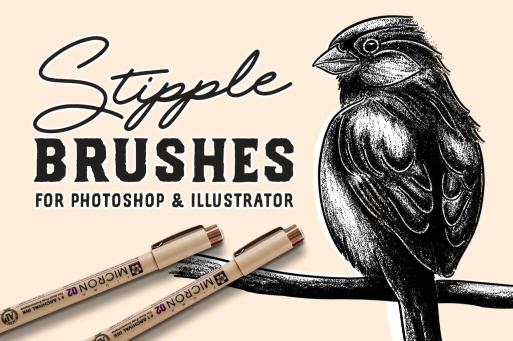 Stipple Brushs for Photoshop and Illustrator