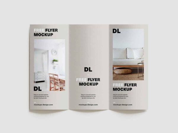 Tri Fold Leaflet Mockup PSD