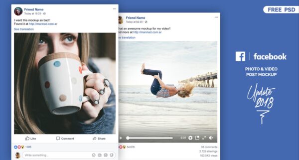 Facebook PSD Post Mockup