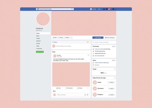 Facebook Page Mockup 2025