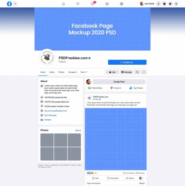 Facebook Page Mockup PSD 2