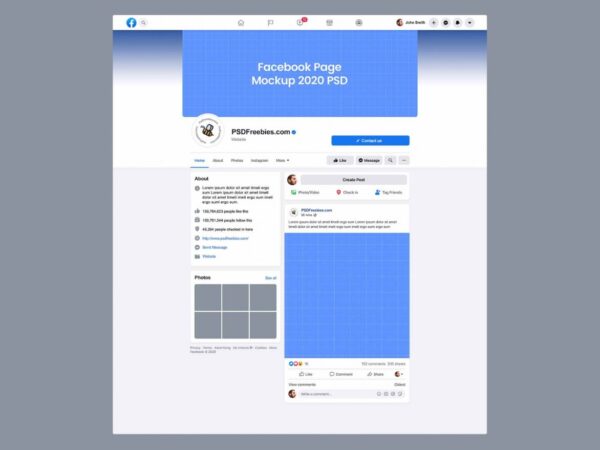 Facebook Page Mockup PSD