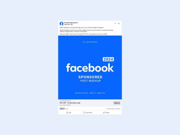 Facebook Sponsored Page Post Mockup