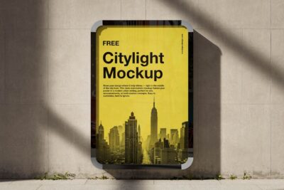 Free urban totem mockup