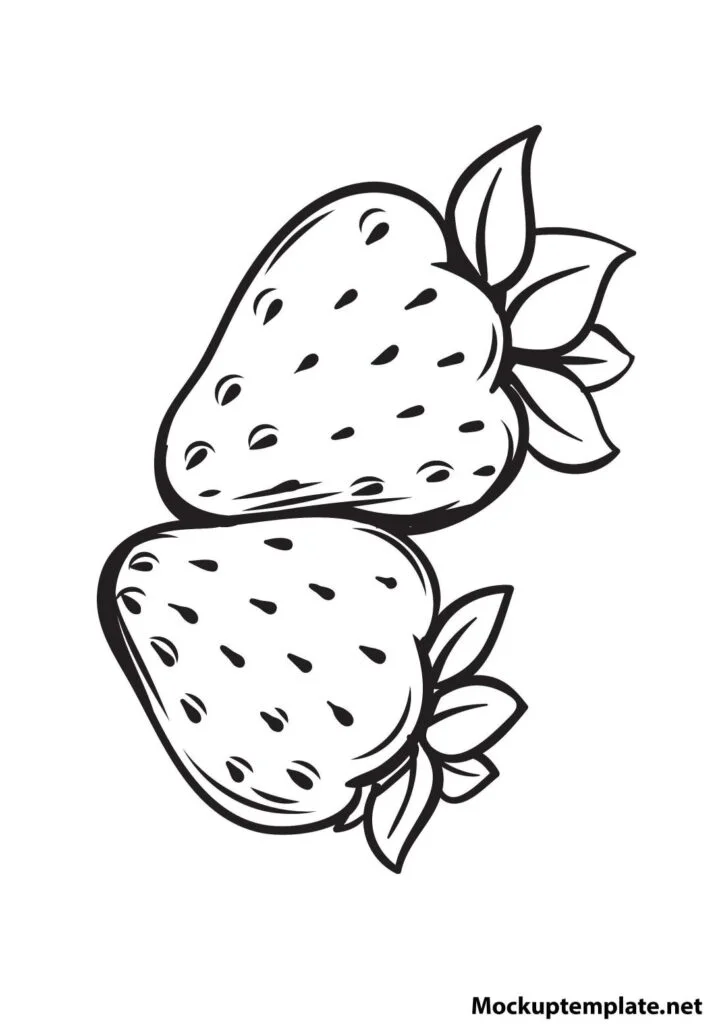 printable-two-strawberry-outline-template
