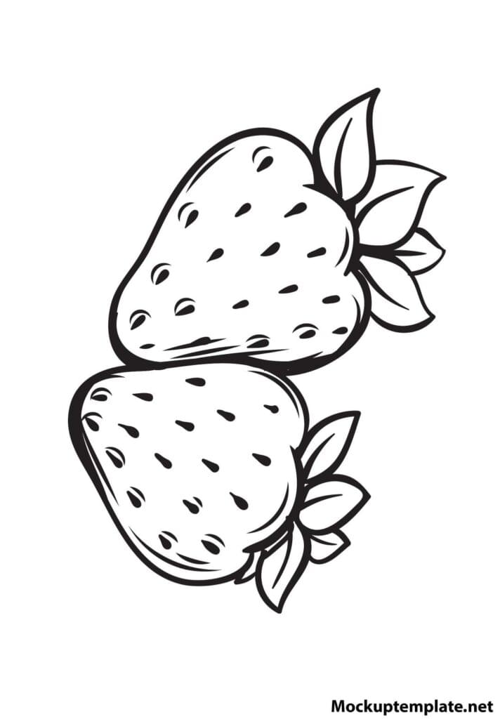 printable-two-strawberry-outline-template
