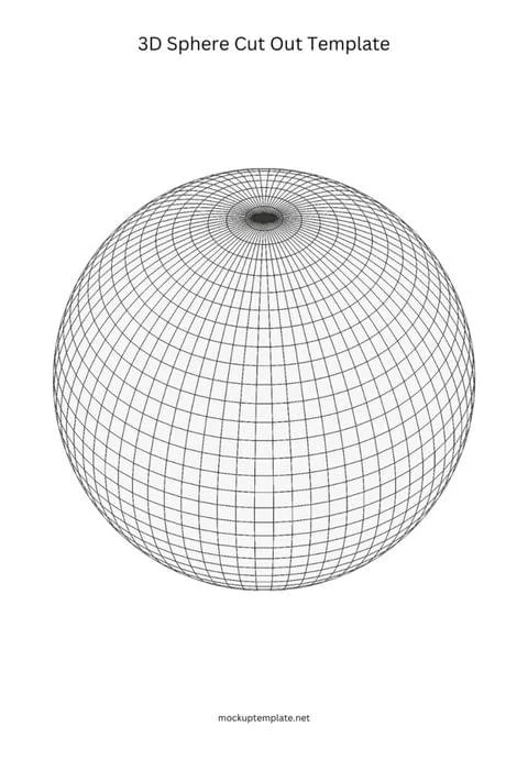 3d sphere cut out template