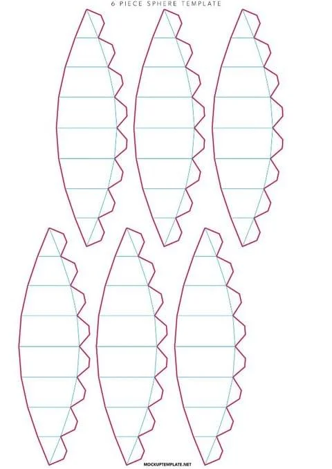 3d sphere cut out template