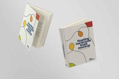 Floating Hardcover Books Mockup