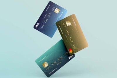 Free Floating Credit Cards Mockup