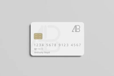 Photorealistic Credit Card Mockup on a Solid Background