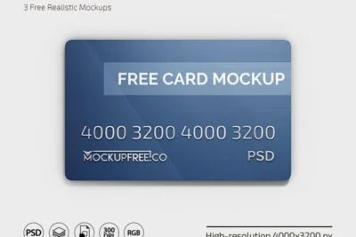 Three Modern Card with Curved Edges Mockups