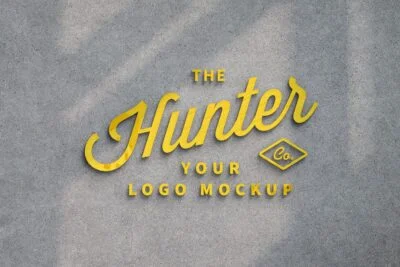 Yellow Glowing Sign Mockup
