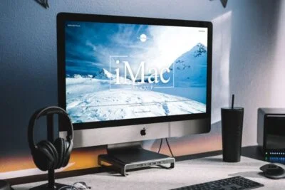 Free Modern Workstation iMac Mockup