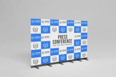 Free Press Conference Backdrop Mockup
