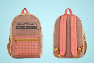 Kids backpack mockup