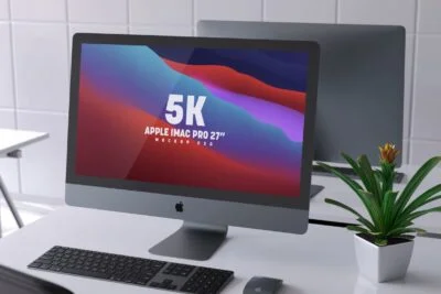 Retina 5K Apple iMac Pro Mockup PSD