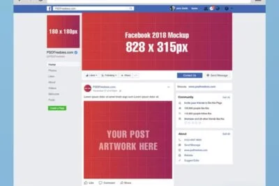 Facebook Mockup Template PSD