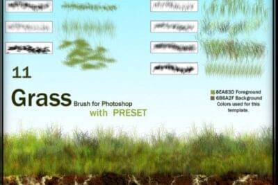 Free realistic grass Photoshop brushes pack