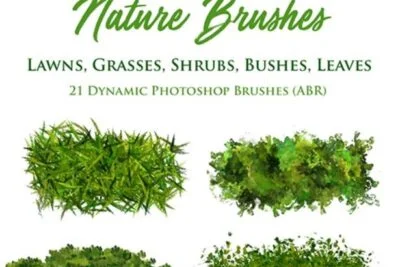 Lawn grass photoshop brushes