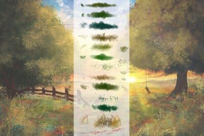 Seamless Grass Brushes for Photoshop