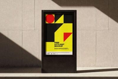 Citylight against concrete wall mockup